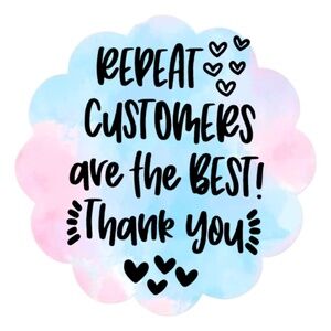 Repeat Customer Thank You Stickers - Flower Shape - Pack of 100 Pcs
